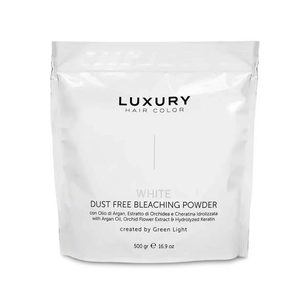 Luxury Hair Pro Осветляющая классическая пудра Dust Free Bleaching Powder, белая, 500 гр купить