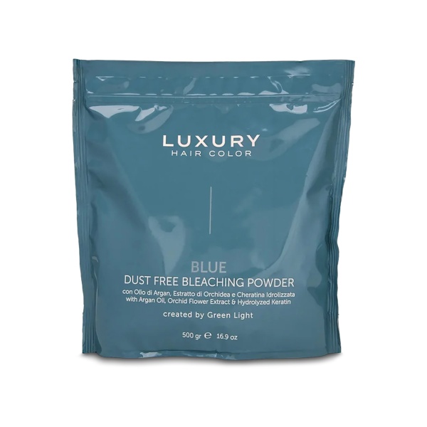 Luxury Hair Pro Осветляющая классическая пудра Dust Free Bleaching Powder, голубая, 500 гр купить