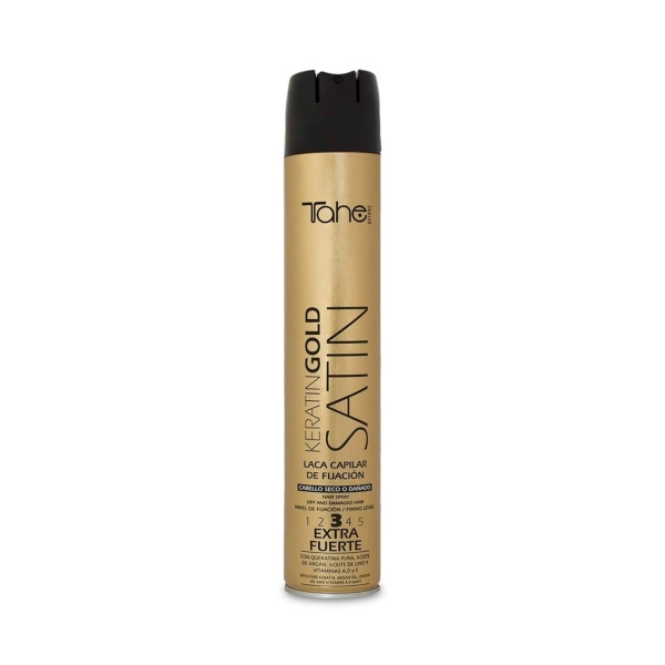 Tahe Professional Лак для волос степень фиксации 3 Botanic Keratin Gold Satin Hair Spray, 400 мл купить
