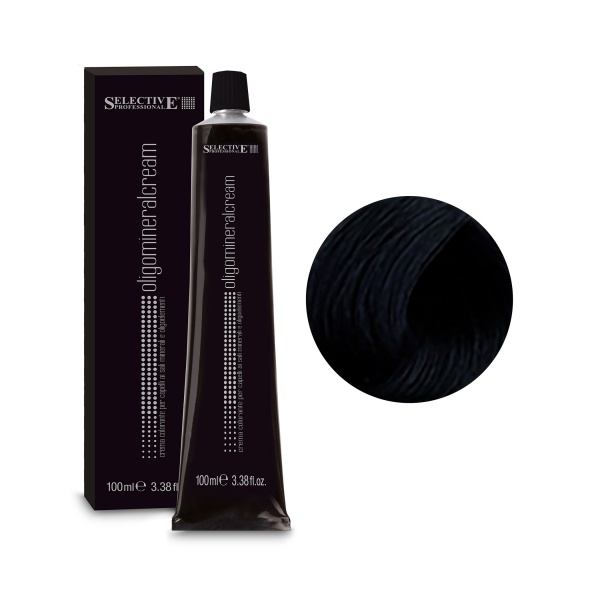 Selective Professional Стойкая перманентная крем-краска для волос Oligomineral Cream, 1.00 чёрный, 100 мл купить