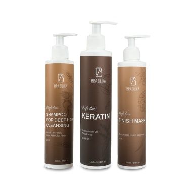 Brazilika Набор для восстановления волос Profi Line Keratin, 3 x 250 мл купить