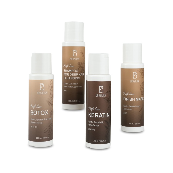 Brazilika Набор для восстановления волос Profi Line Keratin&Botox, 4 x 100 мл купить