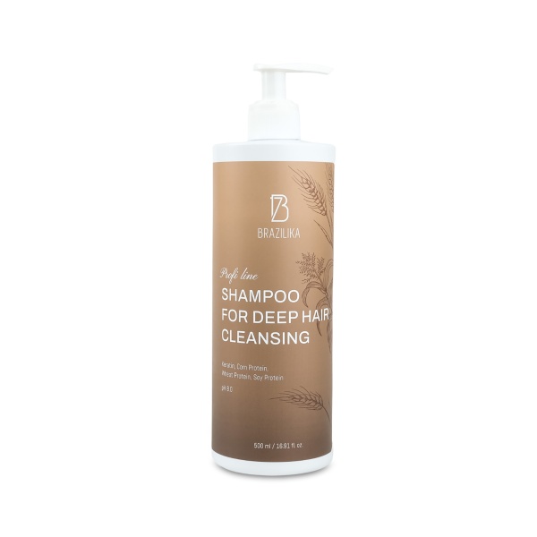 Brazilika Шампунь для глубокого очищения волос с кератином 1 шаг Shampoo for Deep Hair Cleansing, 500 мл купить
