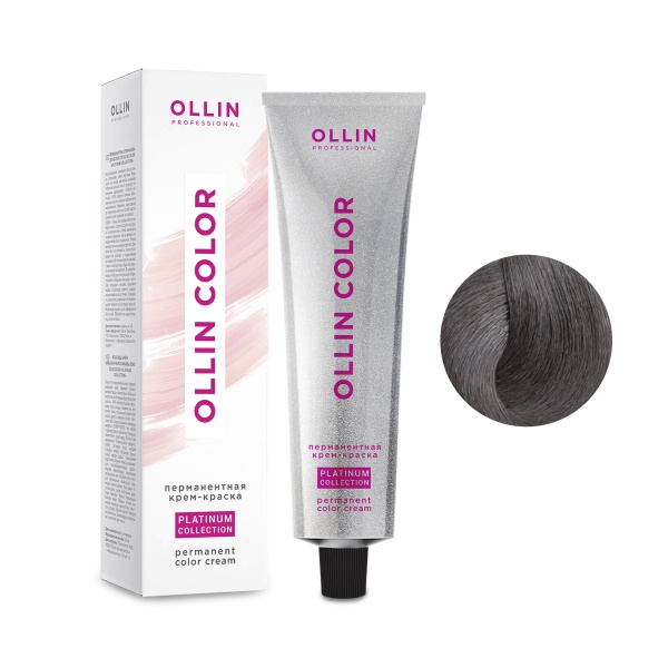 Ollin Professional Перманентная крем-краска для волос Color Platinum Collection, 7/12 русый пепельно-фиолетовый, 100 мл купить