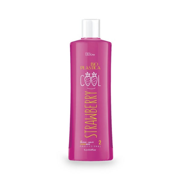 BB one Маска с кератином для выпрямления вьющихся волос Bioplastica Cool Strawberry Thermo Mask шаг2, 1000 мл купить