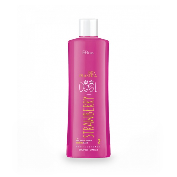BB one Маска с кератином для выпрямления вьющихся волос Bioplastica Cool Strawberry Thermo Mask шаг2, 500 мл купить