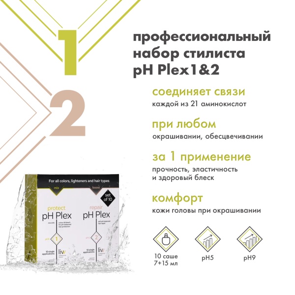 pH Plex 1 & 2 Набор стилиста Travelling Stylist Kit, 10 шт х 7 мл, 10 шт х 15 мл купить