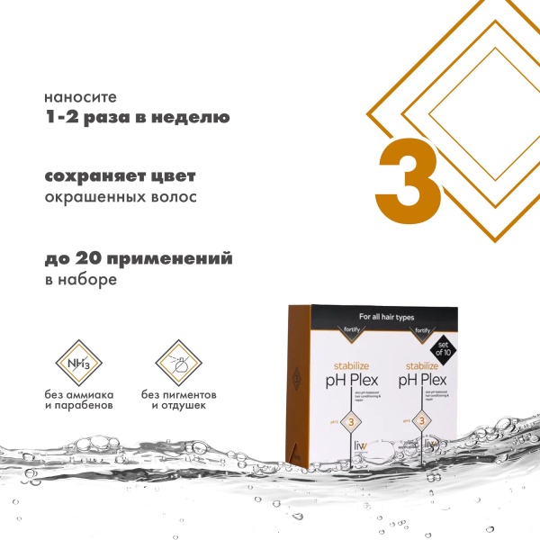 pH Plex 3 Набор стабилизирующего эликсир-ухода Professional Maintenance Kit, 2 шт х 12 мл, в упаковке 10 шт купить