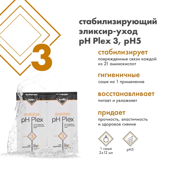 pH Plex 3 Профессиональные саше стабилизирующего эликсир-ухода Professional Maintenance Sachet, 2 х 12 мл купить