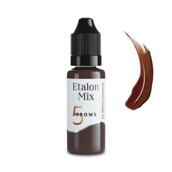 Etalon Mix Пигмент для перманентного макияжа бровей, №5 Горький шоколад, 15 мл купить