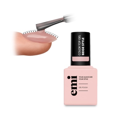 E.Mi Топ для ногтей Color Top Gel, Beige Style, 9 мл купить
