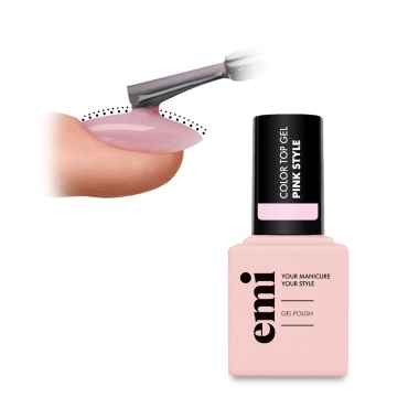 E.Mi Топ для ногтей Color Top Gel, Pink Style, 9 мл купить