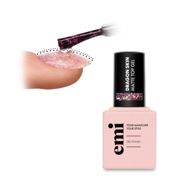 E.Mi Топ для ногтей Top Gel, Dragon Skin Matte, 9 мл купить