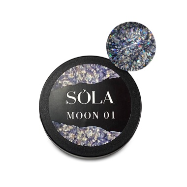 Solalove Гель с блестками Moon, 01, 5 мл купить