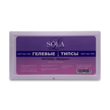 Solalove Мягкие гелевые типсы Natural, Миндаль, 552 шт купить