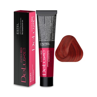 Estel Professional Краска-уход De Luxe Extra Red, 77.55 русый красный интенсивный, 60 мл купить