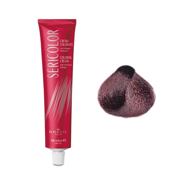 Brelil Professional Крем-краска для волос Sericolor, 5.77 Интенсивный фиолетовый светлый каштан, 100 мл купить