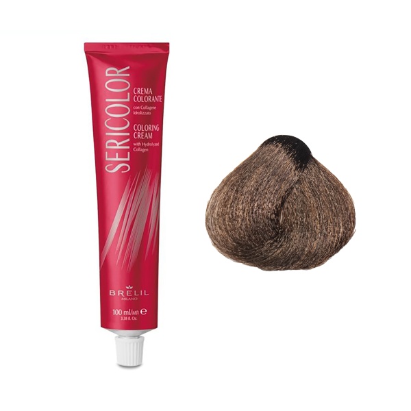 Brelil Professional Крем-краска для волос Sericolor, 6.38 Шоколадный тёмный блонд коричневый, 100 мл купить