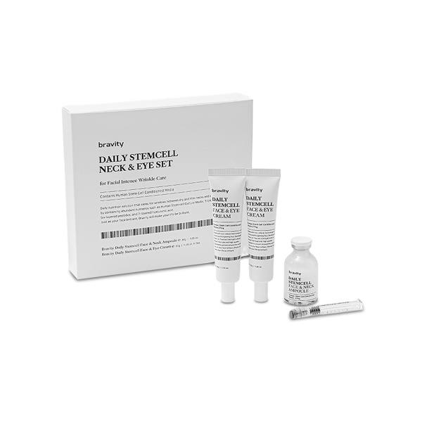 Matrigen Набор для лица со стволовыми клетками против морщин Bravity Daily StemCell Neck Ampoule Face & Eye Cream Set: сыворотка 30 гр, крем 2 x 30 гр купить