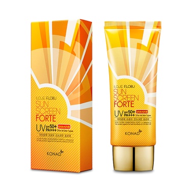 Konad Солнцезащитный крем для лица и тела Iloje Flobu Sunscreen Forte SPF50+, PA+++, с алоэ вера и экстрактом зеленого чая, 70 мл купить