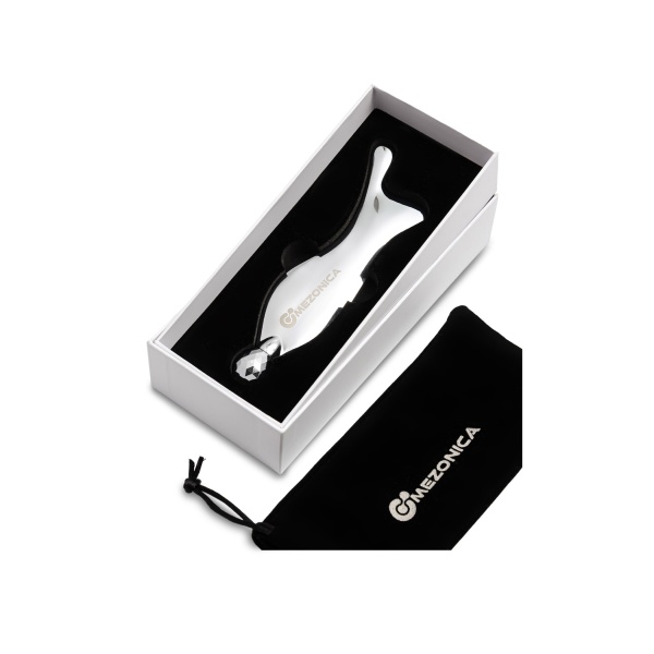 Mezonica Ручной массажер для лица, кожи вокруг глаз и декольте 2 в 1 Metal 3D Roller Gua Sha Pad, роликовый и скребок гуаша металлический купить