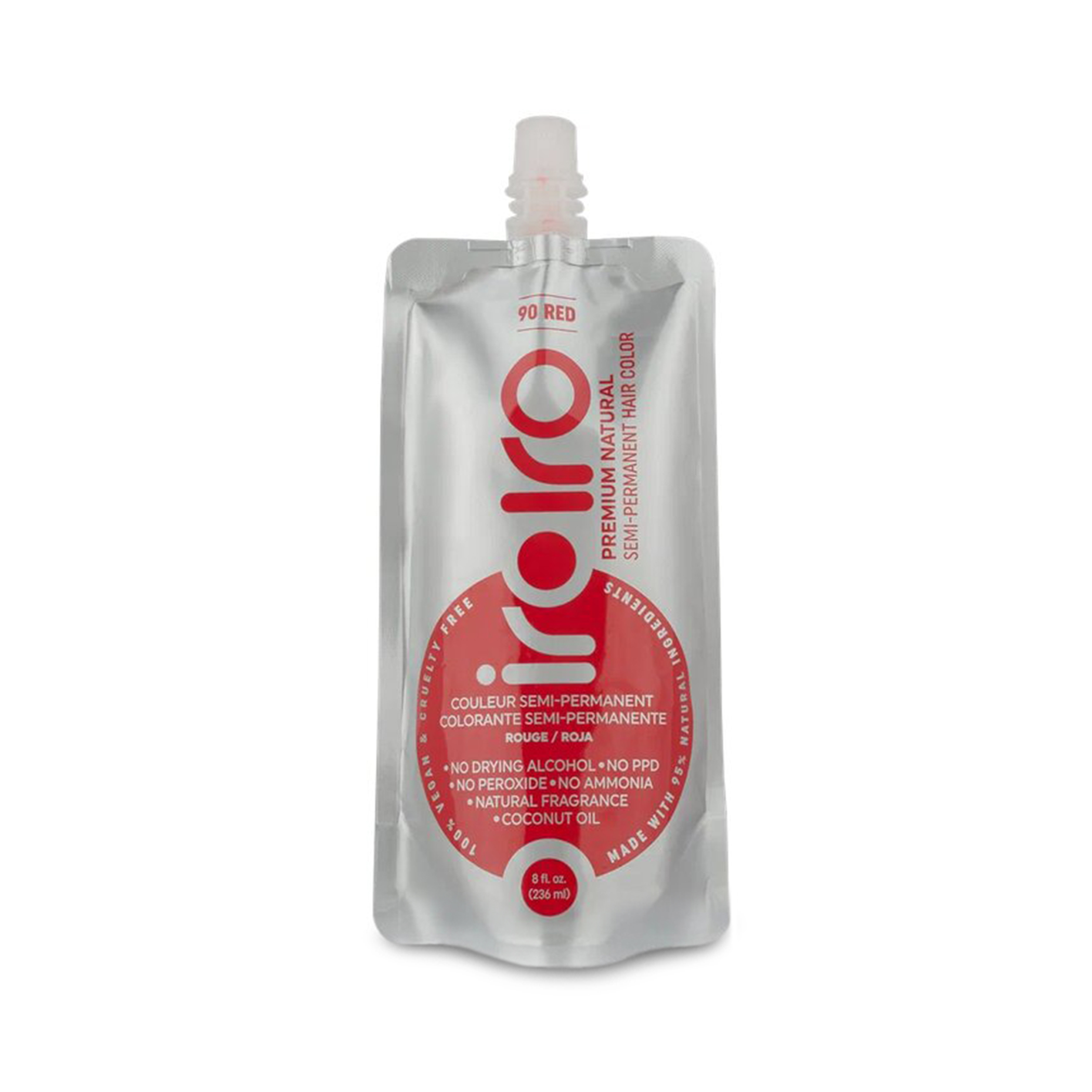 Iroiro Семи-перманентный краситель для волос 90 Red, Красный, 236 мл